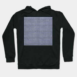 Cute Navy Blue and White Checkered Hoodie